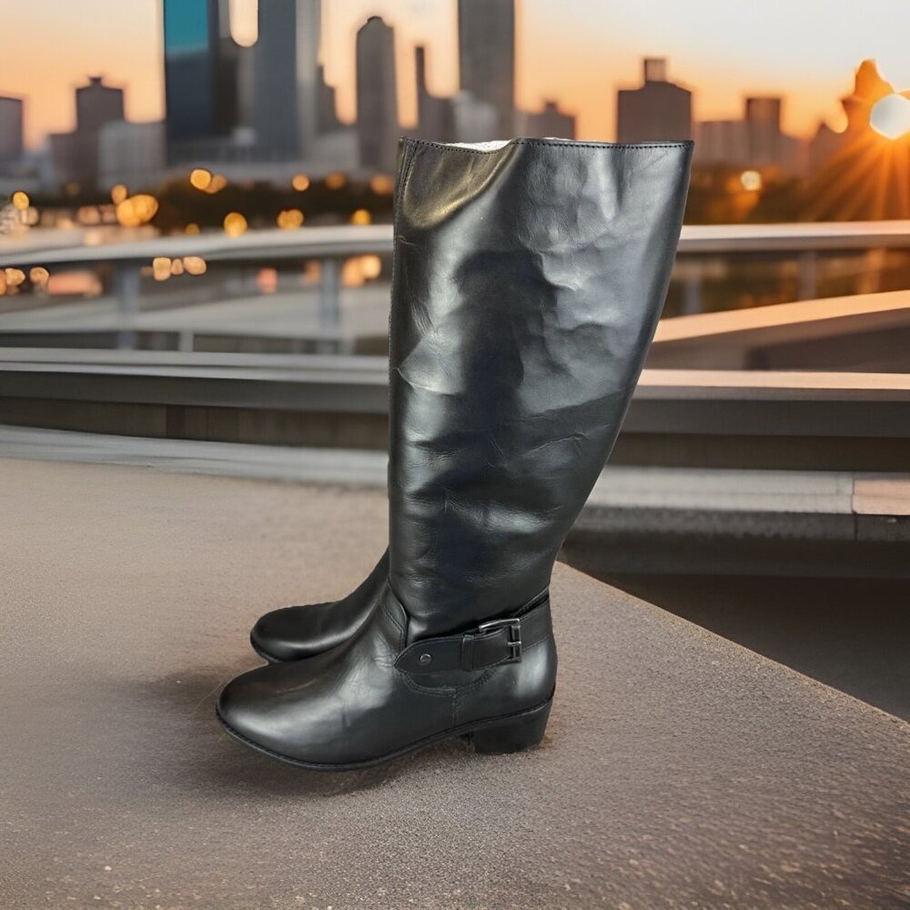 ✅Womens 9.5M ROSE PETALS by Walking Cradles Chelsea Boots Black Leather Riding